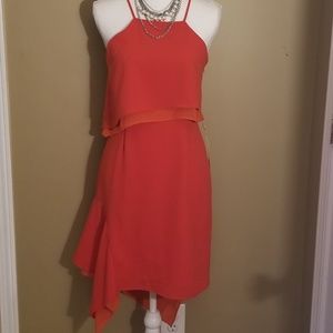 NWT. Multi layer High low  Red Tahari Sample Dress